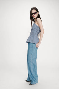 Grace & Mila Valo Marine Gingham Top - The Mercantile London