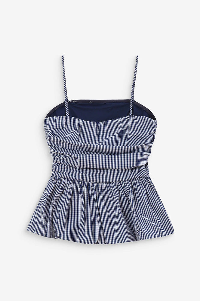 Grace & Mila Valo Marine Gingham Top - The Mercantile London
