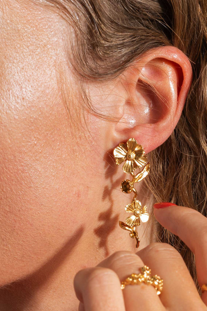 Vincent Wild Flower Unfurl Earrings - The Mercantile London