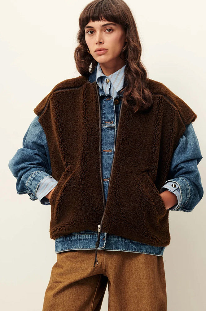 Sessùn Mounty Dark Earth Gilet - The Mercantile London