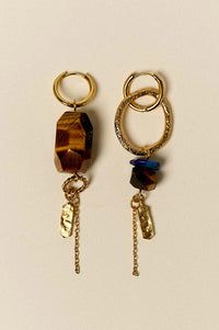 Sessùn Toti Tiger Blue Stone Earrings - The Mercantile London