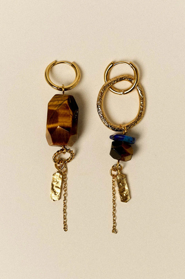 Sessùn Toti Tiger Blue Stone Earrings - The Mercantile London