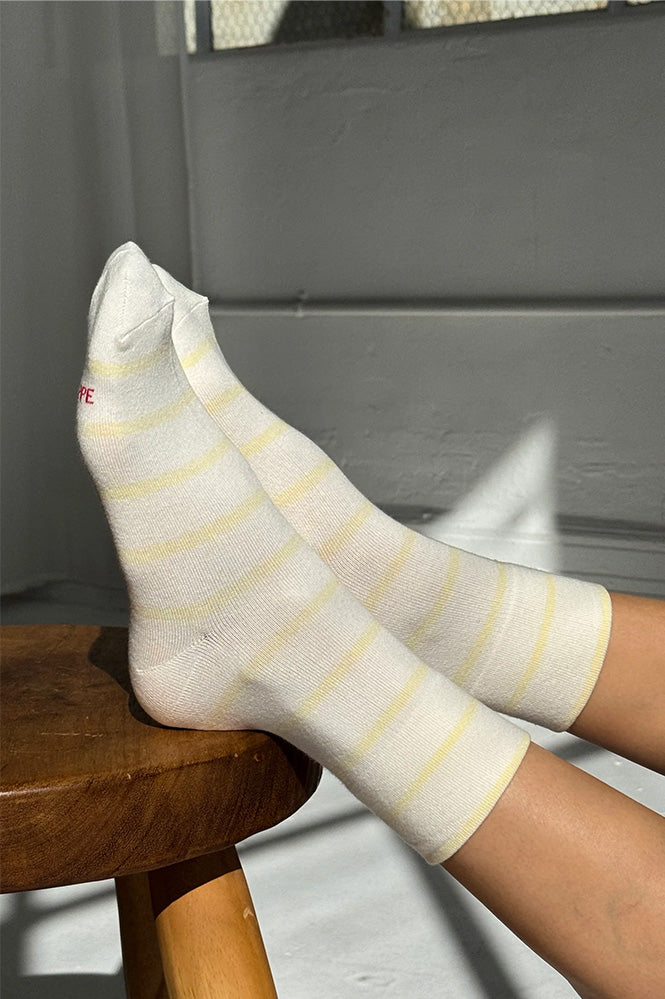 Le Bon Shoppe Wally Lemon Stripe Socks - The Mercantile London