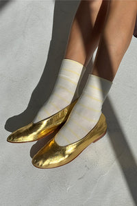 Le Bon Shoppe Wally Lemon Stripe Socks - The Mercantile London