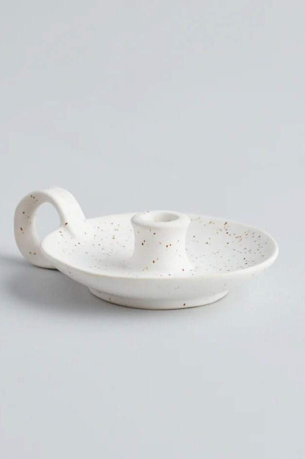 St. Eval Mini Speckled Candle Holder with Handle - The Mercantile London