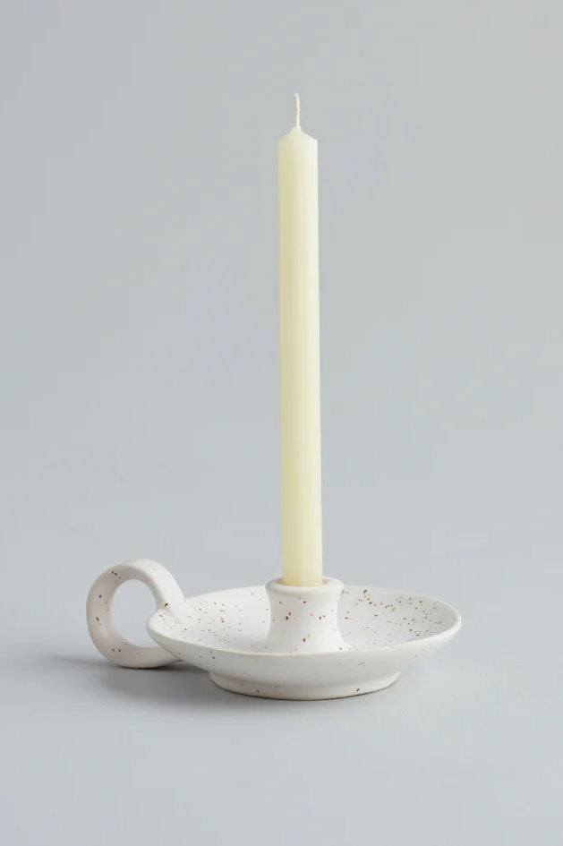 St. Eval Mini Speckled Candle Holder with Handle - The Mercantile London