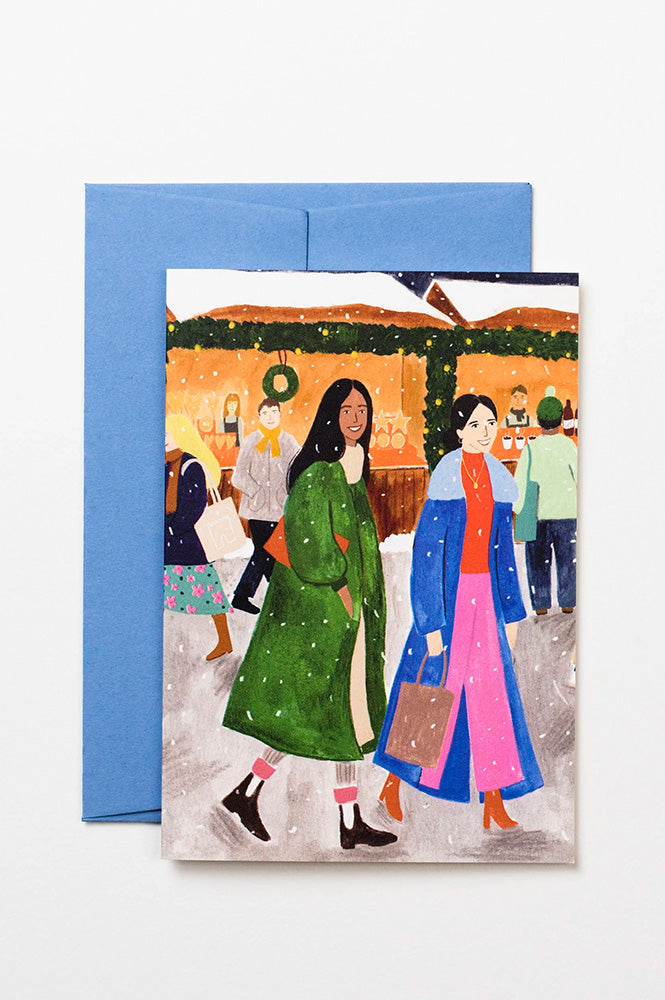 Peggy & Kate Winter Market Card - The Mercantile London