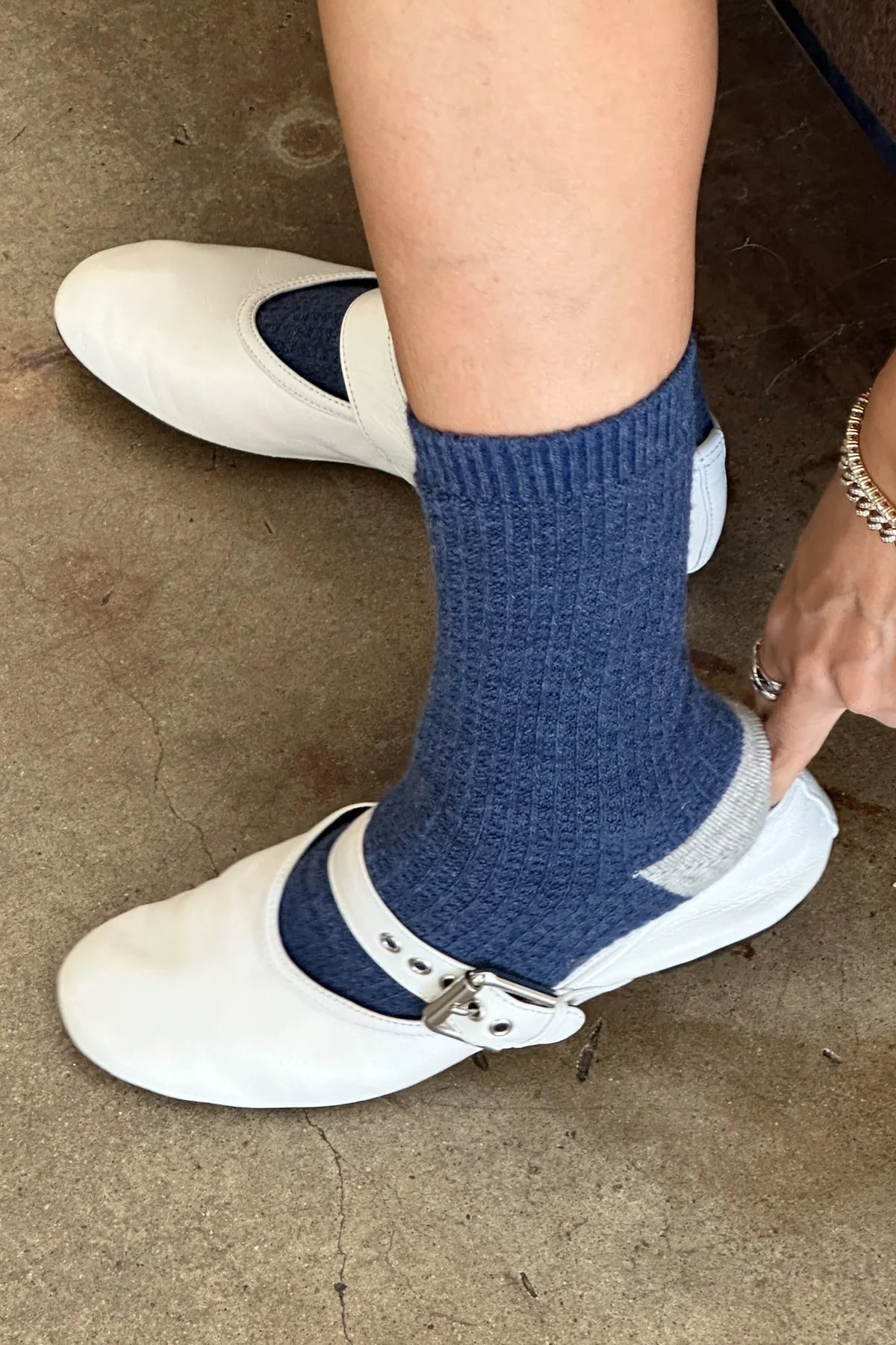 Le Bon Shoppe Denim Wool Waffle Socks - The Mercantile London