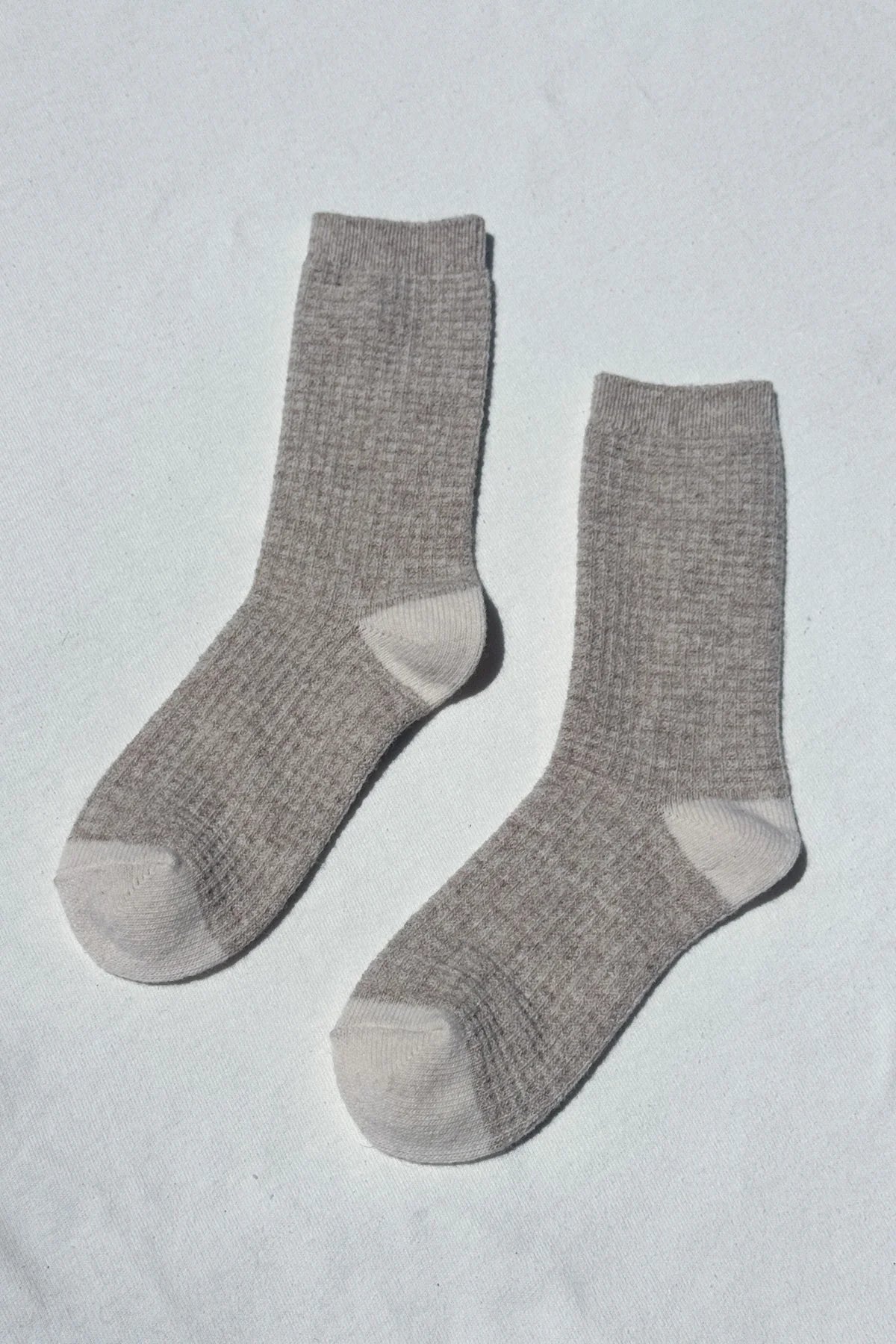 Le Bon Shoppe Oatmeal Wool Waffle Socks - The Mercantile London