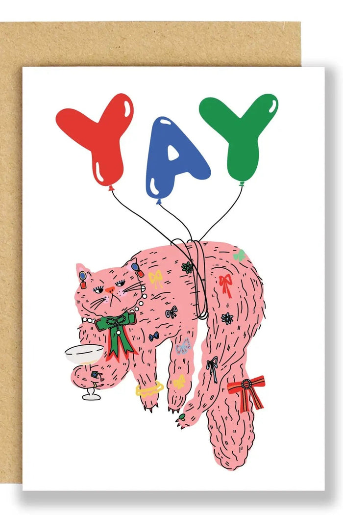 Eat The Moon YAY Cat Card - The Mercantile London
