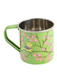 Namaste Sanasar Green Hand Painted Enamel Mug