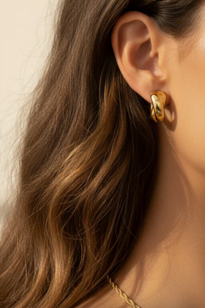 Lunar Cross Over Earrings