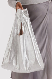 Baggu Standard Reusable Silver Metallic Bag - The Mercantile London