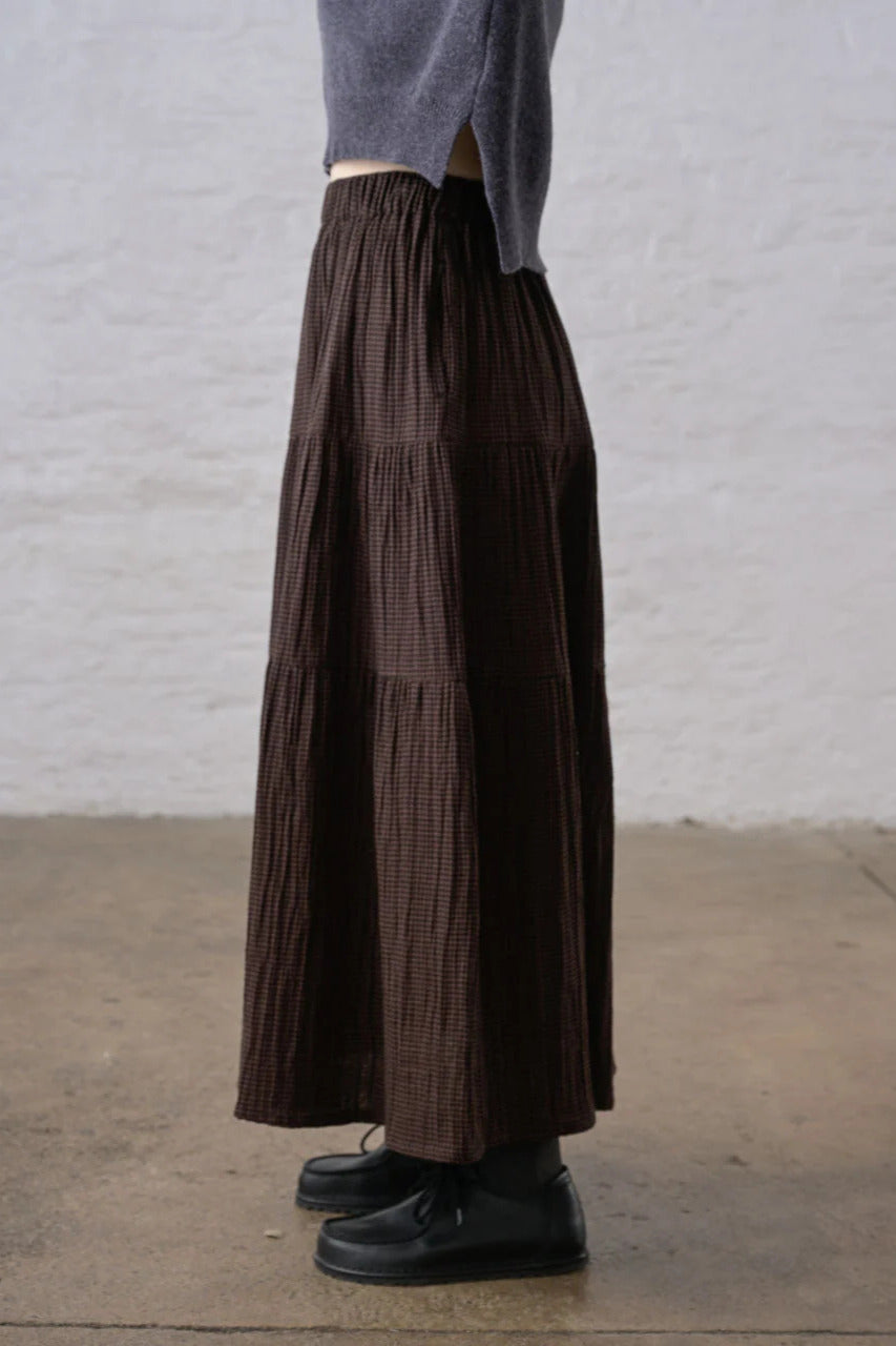 Bibico Cecile Cocoa Check Skirt