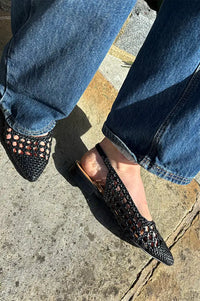 Billi Bi Nappa Woven Black Slingback Sandals - The Mercantile London