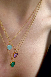 Lunar Citrine Heart Gemstone Necklace - The Mercantile London