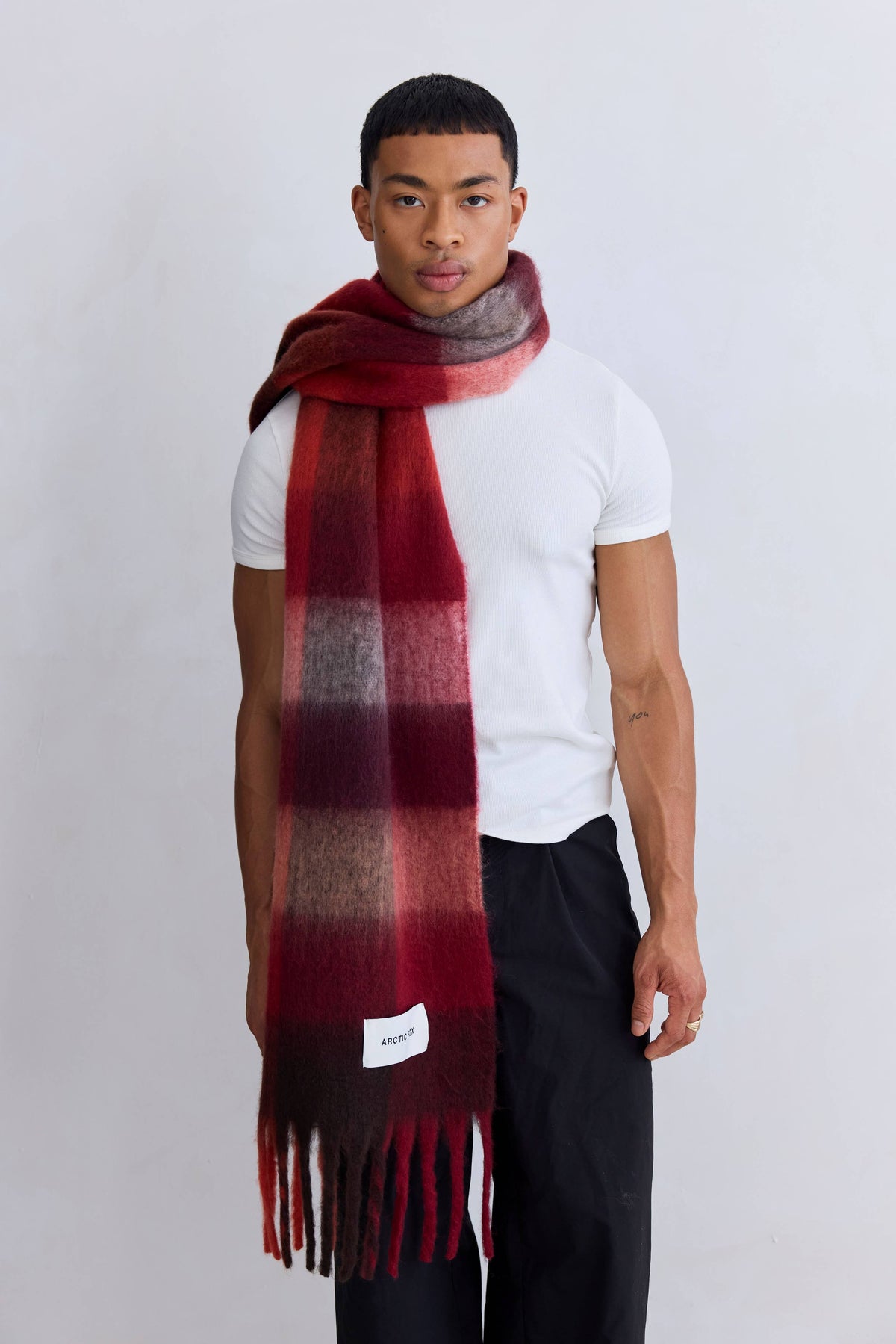 Arctic Fox Reykjavik Burgundy Check Scarf