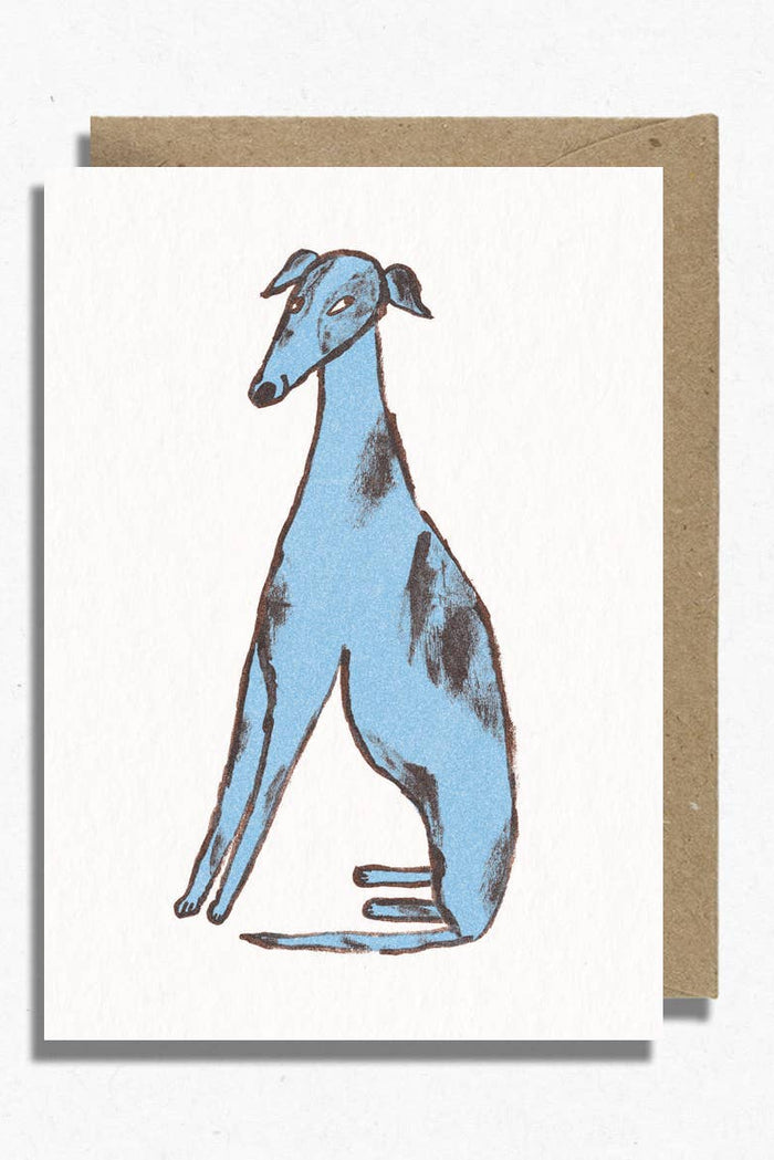 Hot Pink Press Sneaky Blue Dog Greetings Card