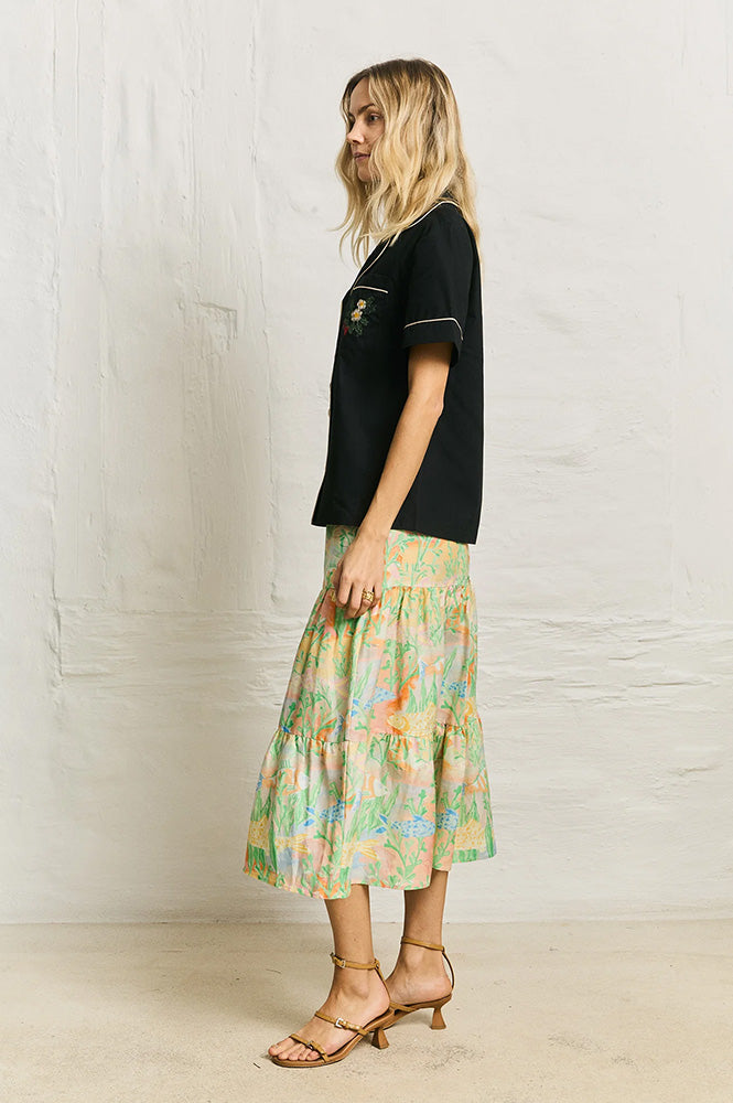 Helmstedt Fiona Embroidered Black Shirt - The Mercantile London