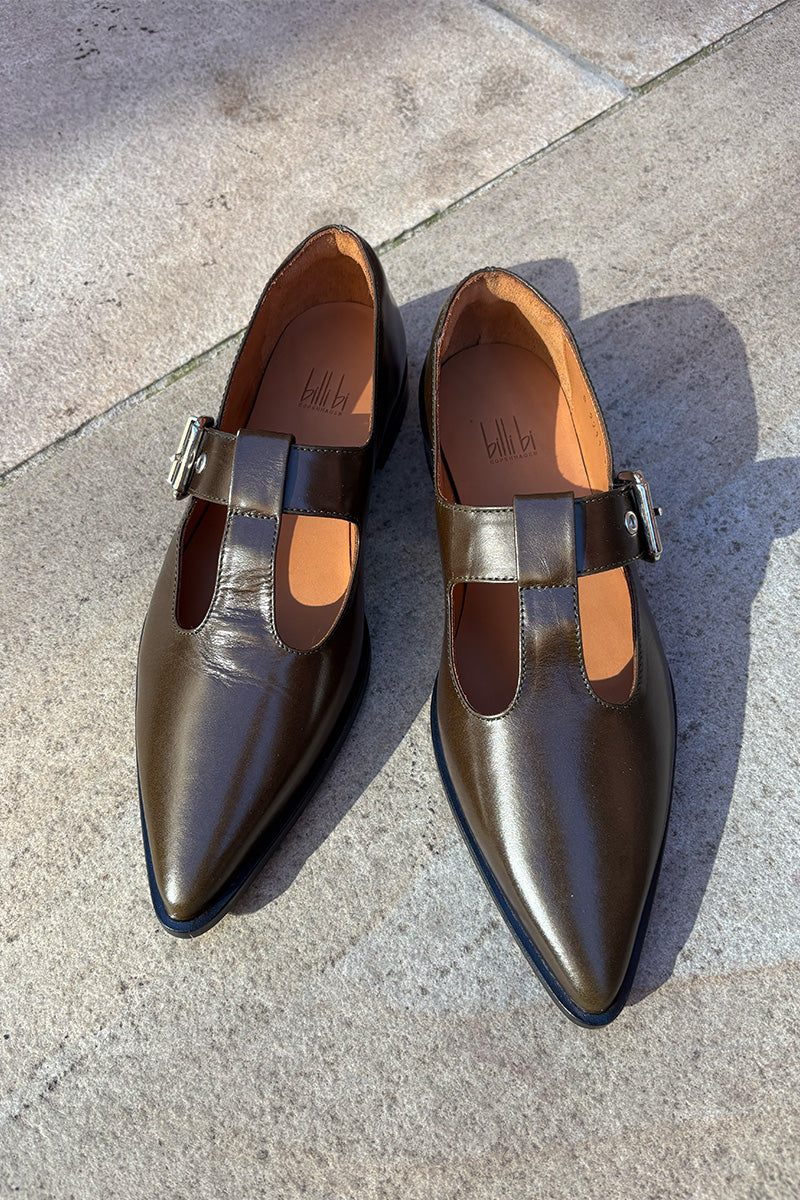 Billi Bi Forest Green Ballet Pumps - The Mercantile London