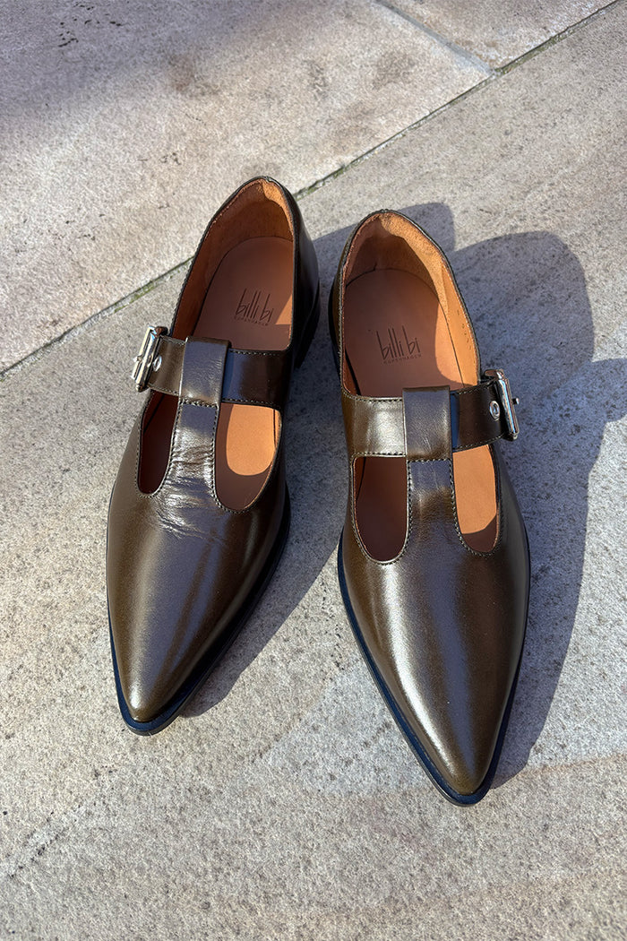 Billi Bi Forest Green Ballet Pumps - The Mercantile London