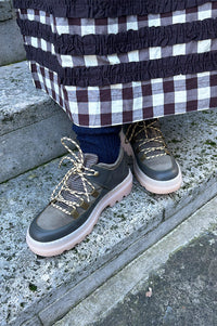 Naguisa Abra Olive Checks Low Boots