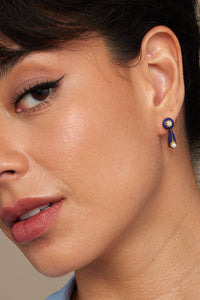 Ashiana London Ultramarine Enamel Earrings