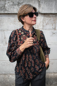 Maison Hotel Scarlet Black Coffee Blouse - The Mercantile London