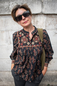 Maison Hotel Scarlet Black Coffee Blouse - The Mercantile London