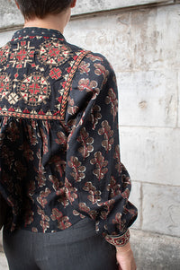 Maison Hotel Scarlet Black Coffee Blouse - The Mercantile London