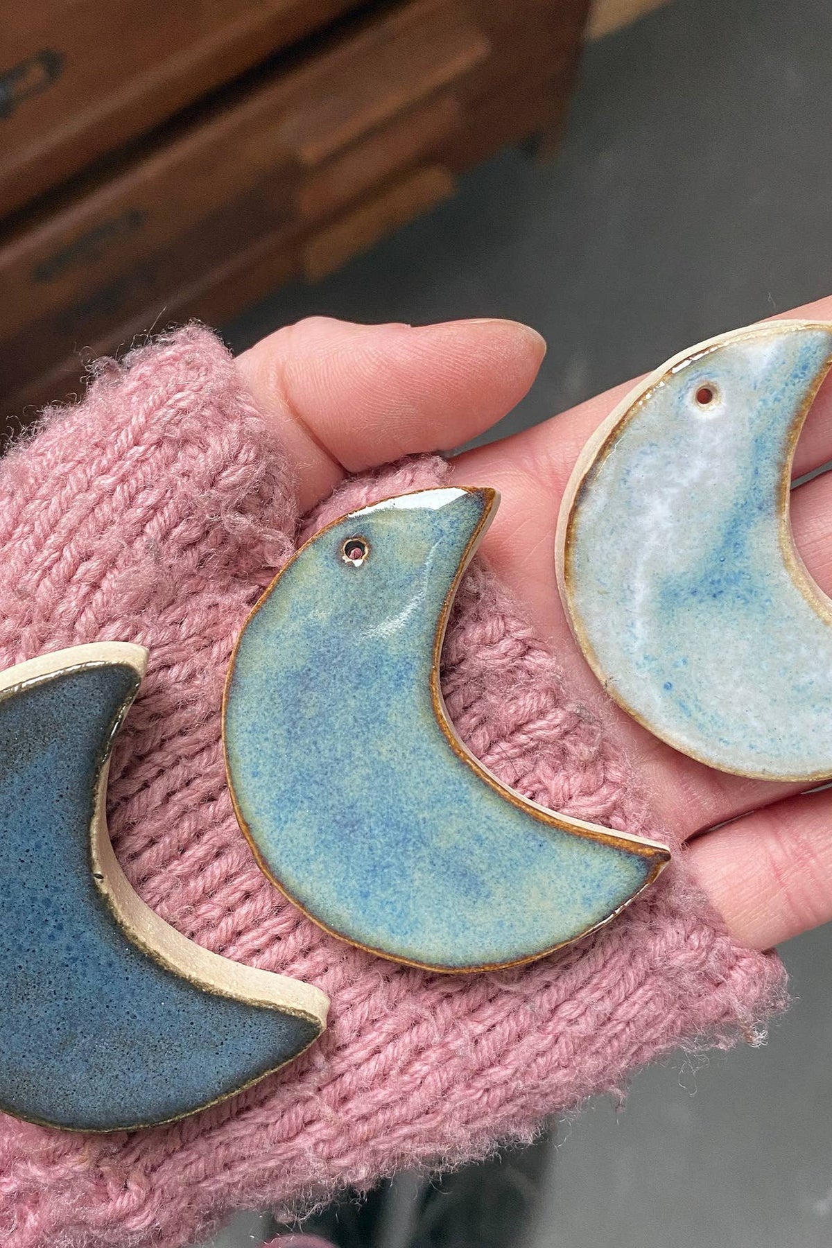 Hannah Bigley Blue Moon Ceramic Hanging Decorations - The Mercantile London