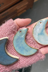 Hannah Bigley Blue Moon Ceramic Hanging Decorations - The Mercantile London