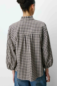 Grace & Mila Adelie Latte Check Blouse