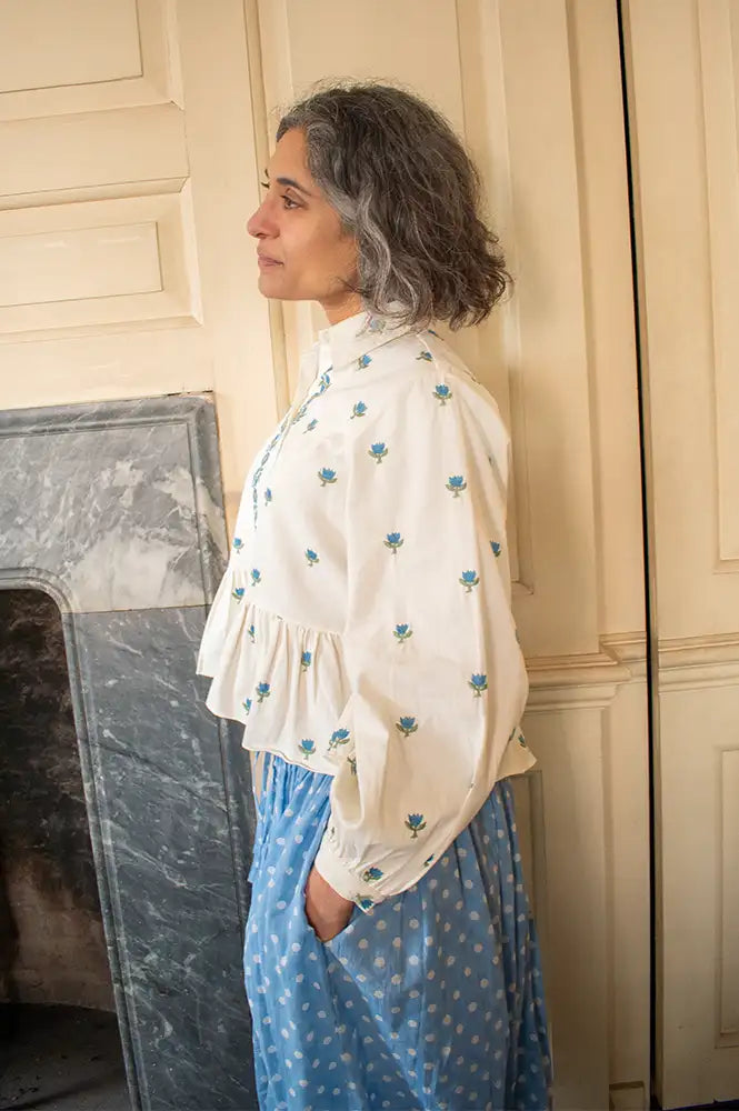 Daydress Pascale Aegean Embroidered Shirt - The Mercantile London