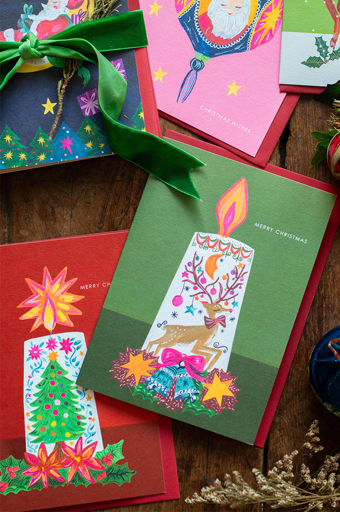 Hutch Cassidy Candle Tree Christmas Card - The Mercantile London