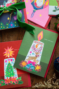 Hutch Cassidy Candle Tree Christmas Card - The Mercantile London