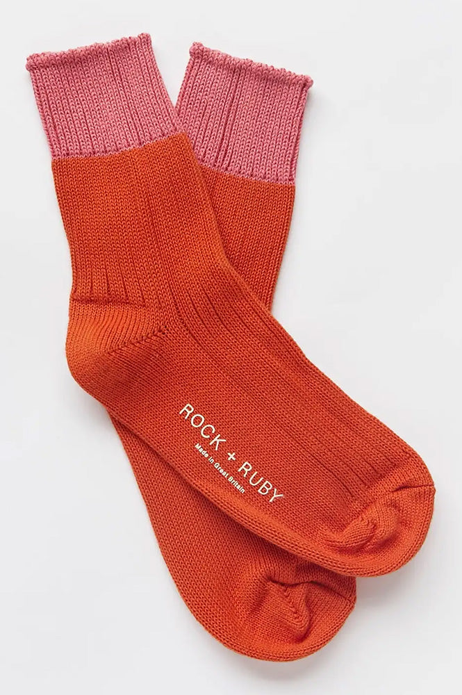 Rock + Ruby Wynona Coral Pink Socks