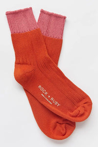 Rock + Ruby Wynona Coral Pink Socks