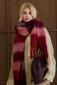 Arctic Fox Reykjavik Burgundy Check Scarf
