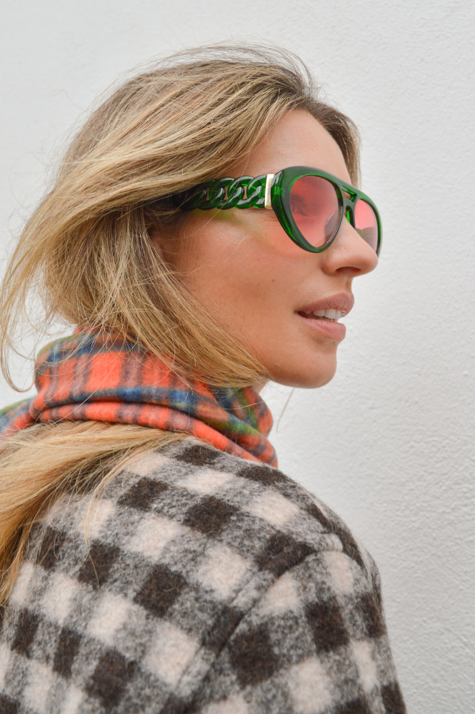 AFA Collective Chunky Aviator Bright Green Sunglasses