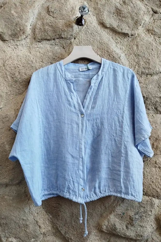 Linen & More Celeste Sky Blue Blouse
