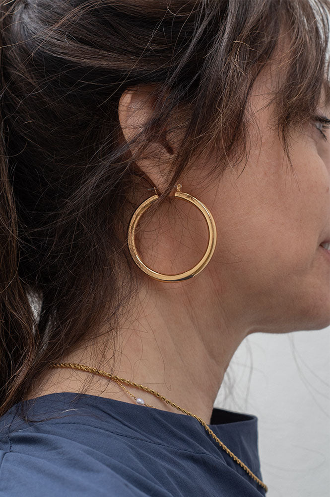 Luv AJ Amalfi Gold Tube Hoops - The Mercantile London