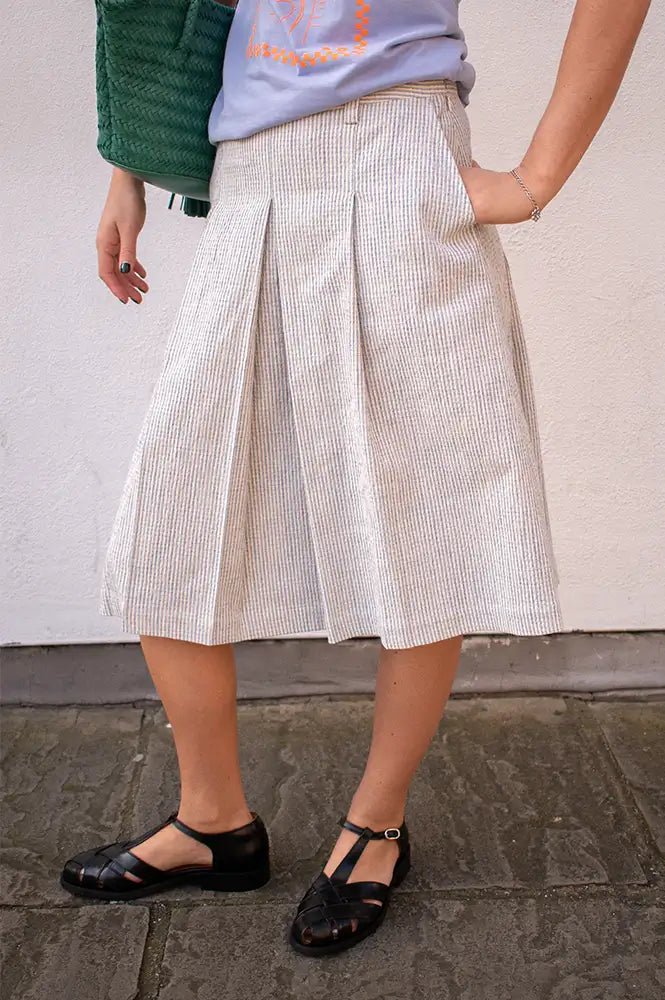 Project AJ117 Smilla Indigo Striped Skirt - The Mercantile London