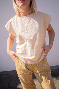 Project AJ117 Hebe Sand Embroidered Blouse - The Mercantile London