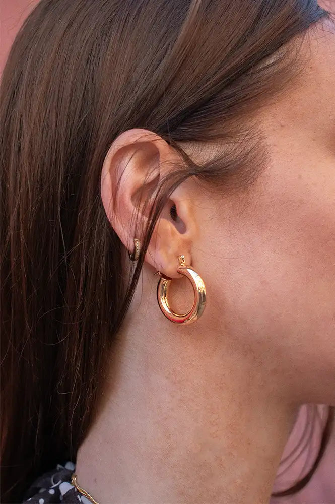 Luv AJ Baby Amalfi Gold Tube Hoops - The Mercantile London