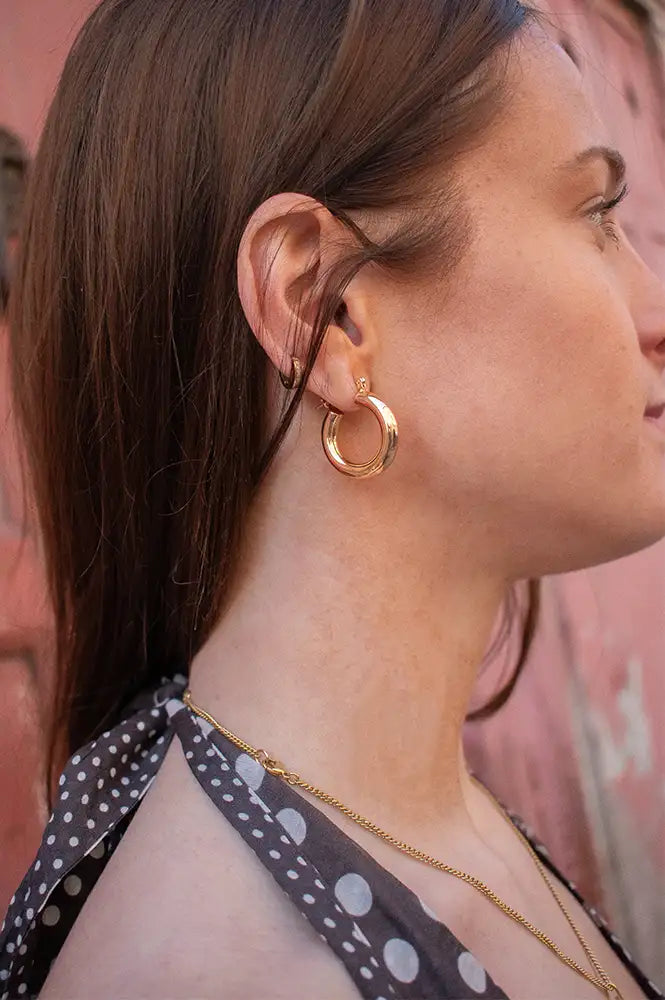 Luv AJ Baby Amalfi Gold Tube Hoops - The Mercantile London