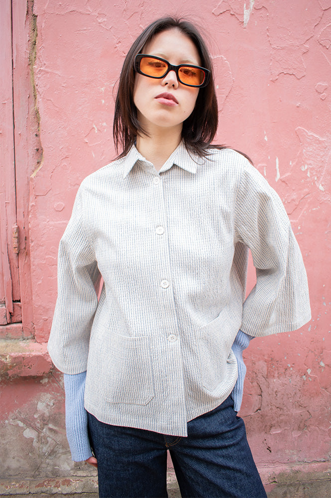 Project AJ117 Sally Indigo Stripe Jacket - The Mercantile London