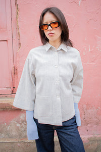 Project AJ117 Sally Indigo Stripe Jacket - The Mercantile London