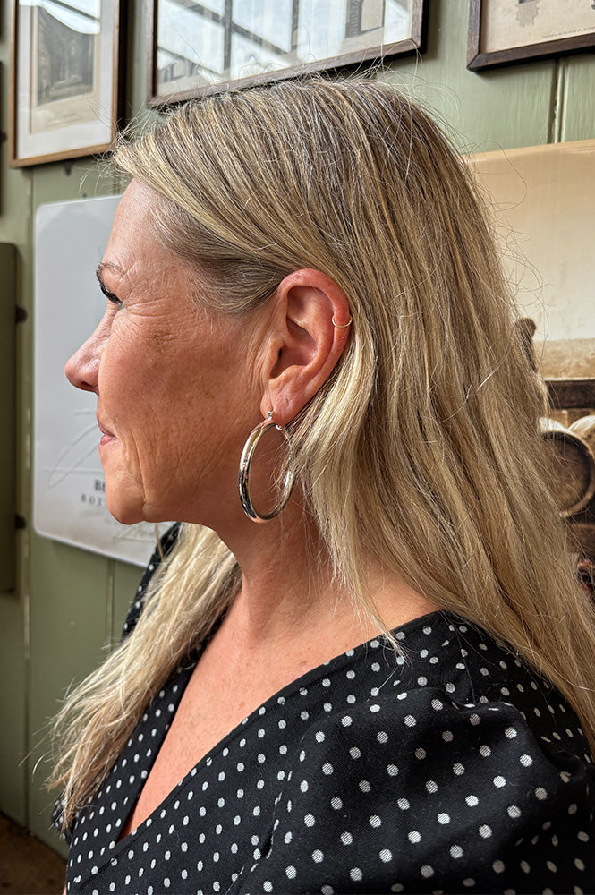 Luv AJ Amalfi Silver Tube Hoops - The Mercantile London