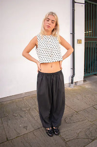 Dawn X Dare Alaia Black Satin Trousers - The Mercantile London